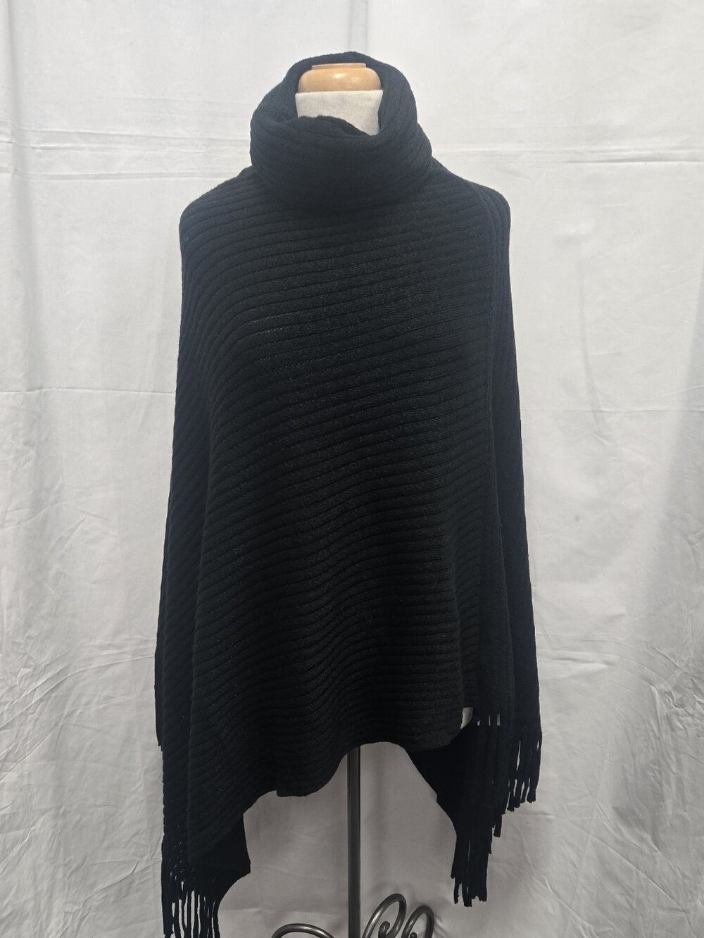 Hadley Wren Turtleneck Fringe Poncho